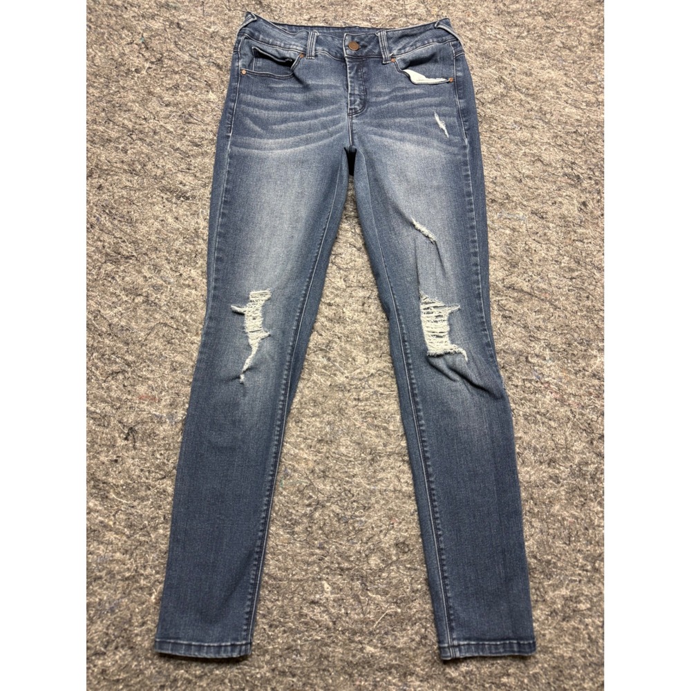 Soundstyle Womens Size 4 Distressed Skinny Jeans Medium Wash Stretch Denim